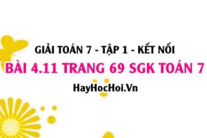 Giải bài 4.11 trang 69 Toán 7 Tập 1 SGK Kết nối tri thức